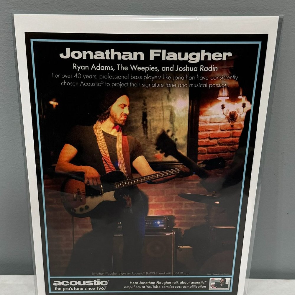 JONATHAN FLAUGHER of RYAN ADAMS - ACOUSTIC AMPS - 2011 Print Advertisement
